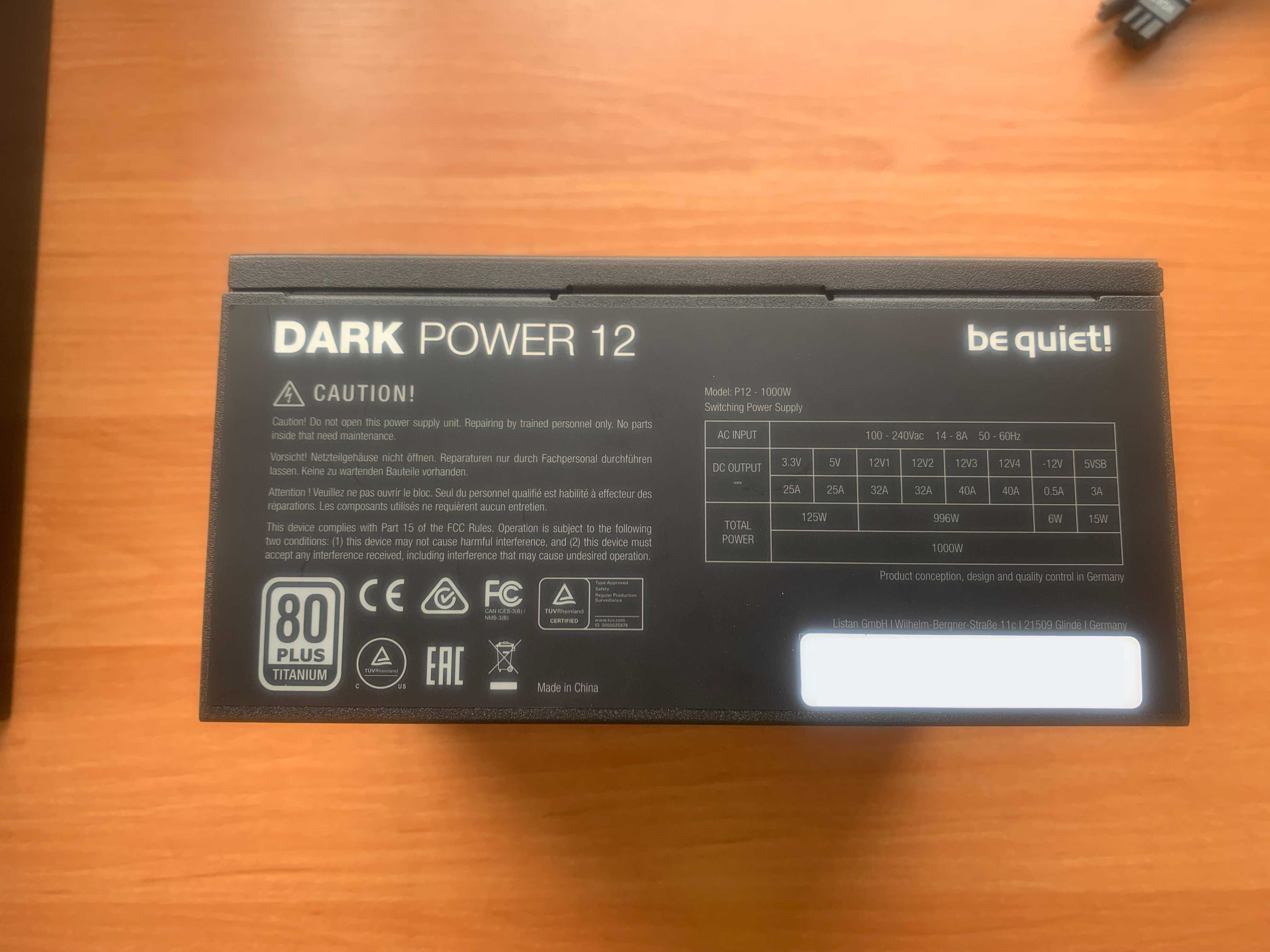 Блок питания be quiet! Dark Power 12 1000W Titanium оф. гарантия