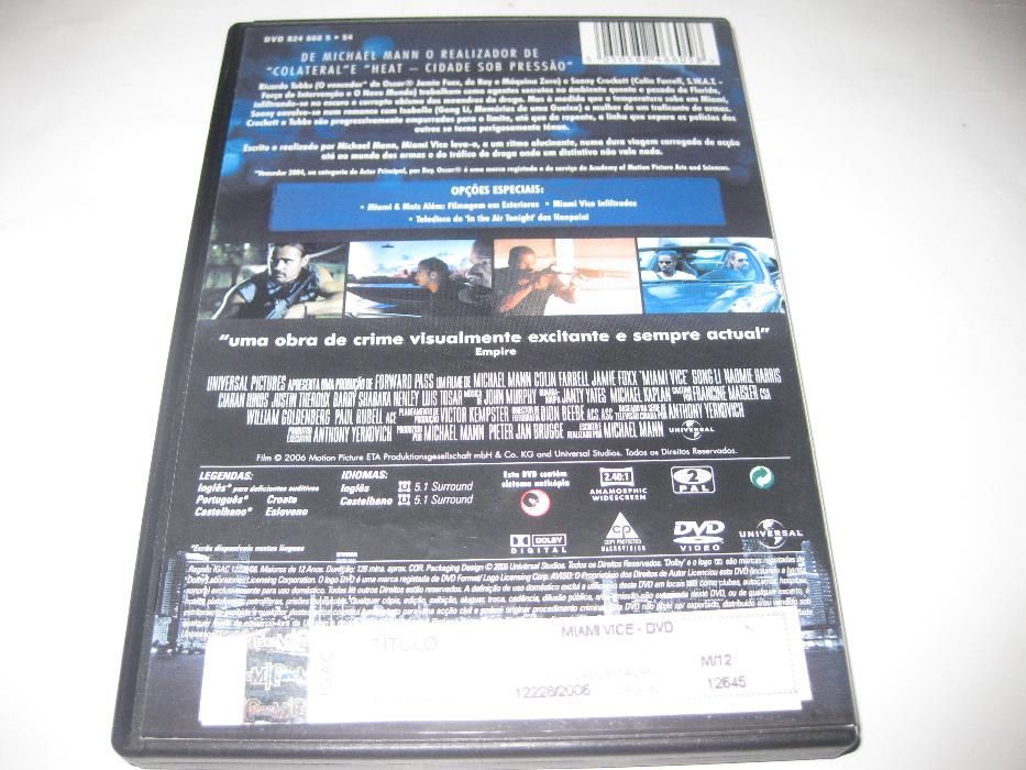 DVD "Miami Vice" com Colin Farrell