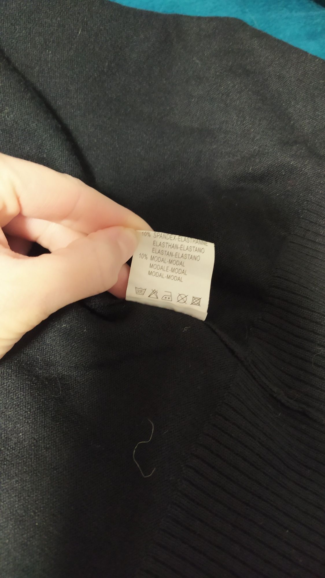 Czarny wełniany sweter kardigan S/M miss piu z kaszmirem