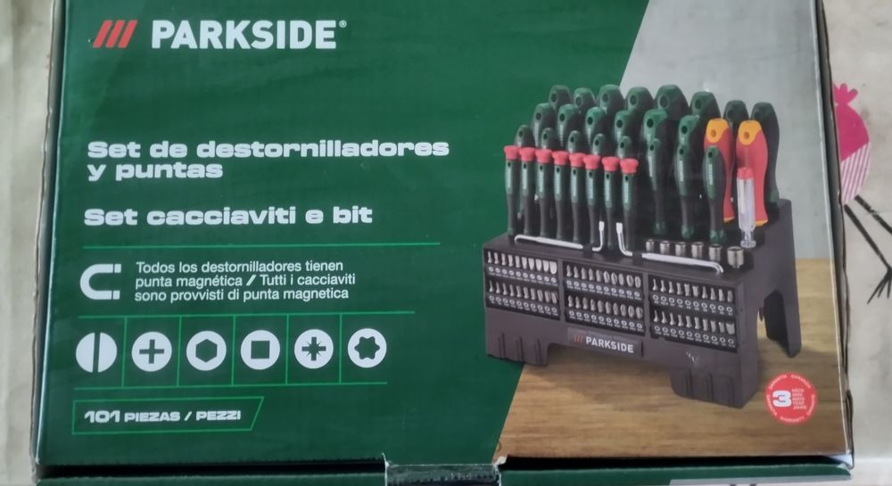 Conjunto de 101 peças Parkside , chaves e bits novo