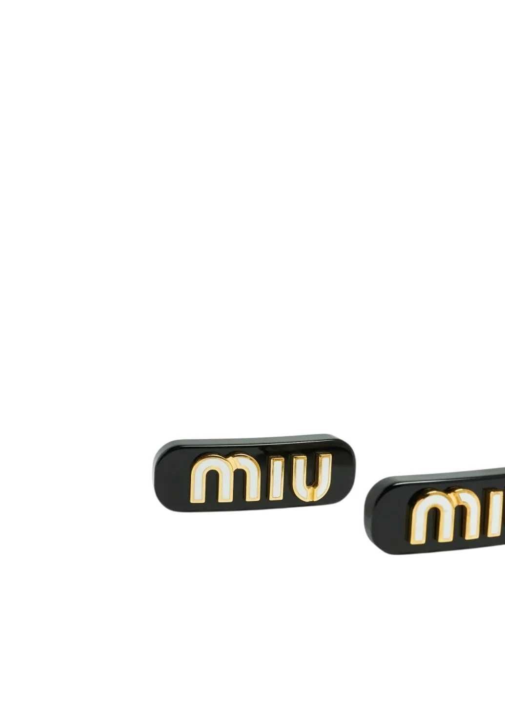 Шпильки Miu Miu Logo Lettering Hair Clips Black