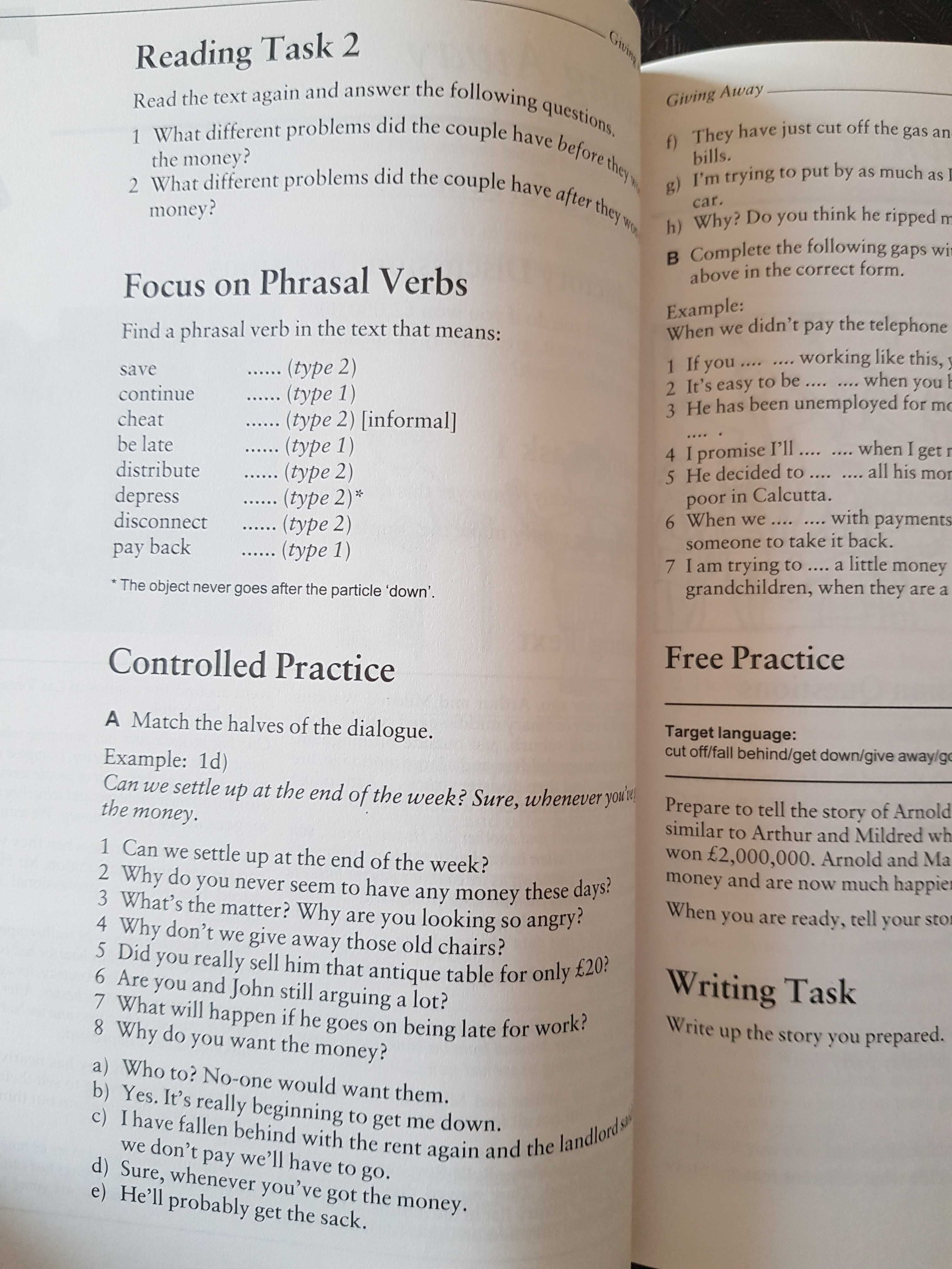 Help with phrasal verbs. R. Acklam
