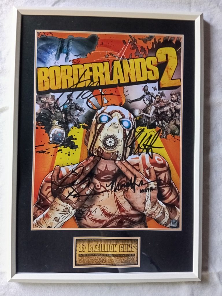 Moldura Game Borderlands 2 com Autógrafos (A4)