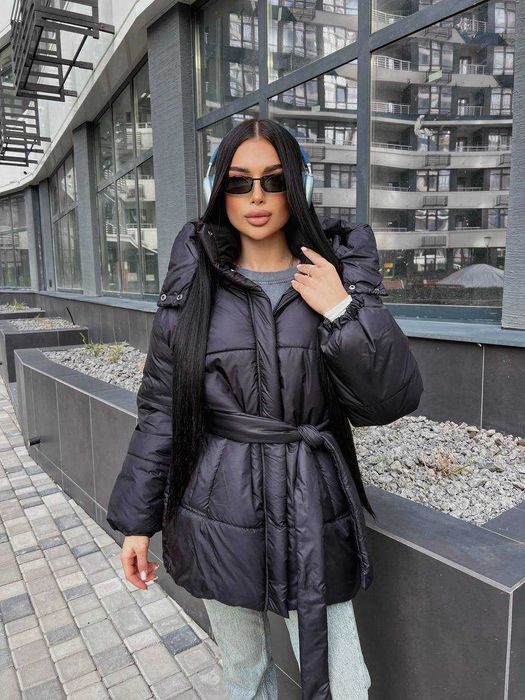 Жіноча зимова куртка пуфер пуховик мікро пух 250