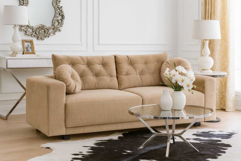 Wersalka, kanapa sofa z funkcją spania i pojemnikiem na pościel