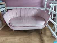Sofa dwuosobowa pudrowy róż bdb stan