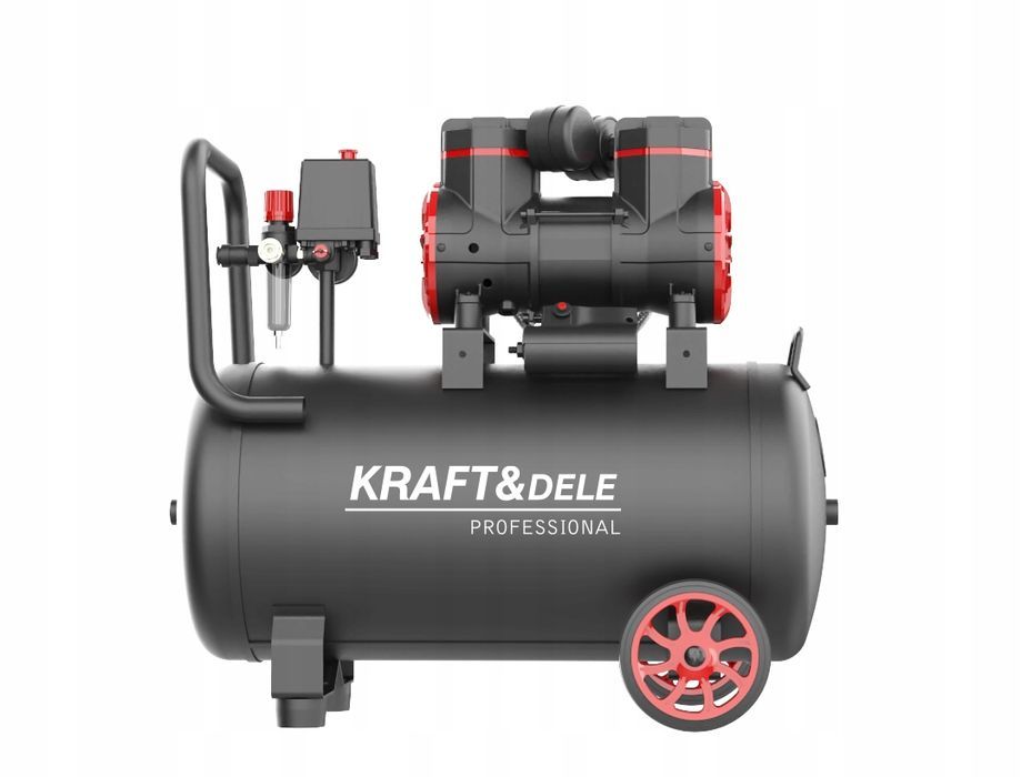 Kompresor 50L Cichy Bezolejowy 2 Tłoki 2 Pompy Spreżarka 230V