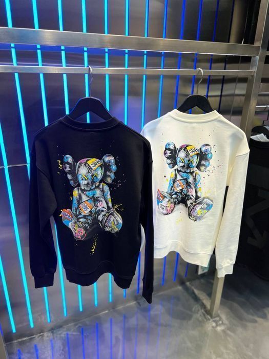 OFF-white x kaws мужской реглан кофта свитшот батник оригинал черный