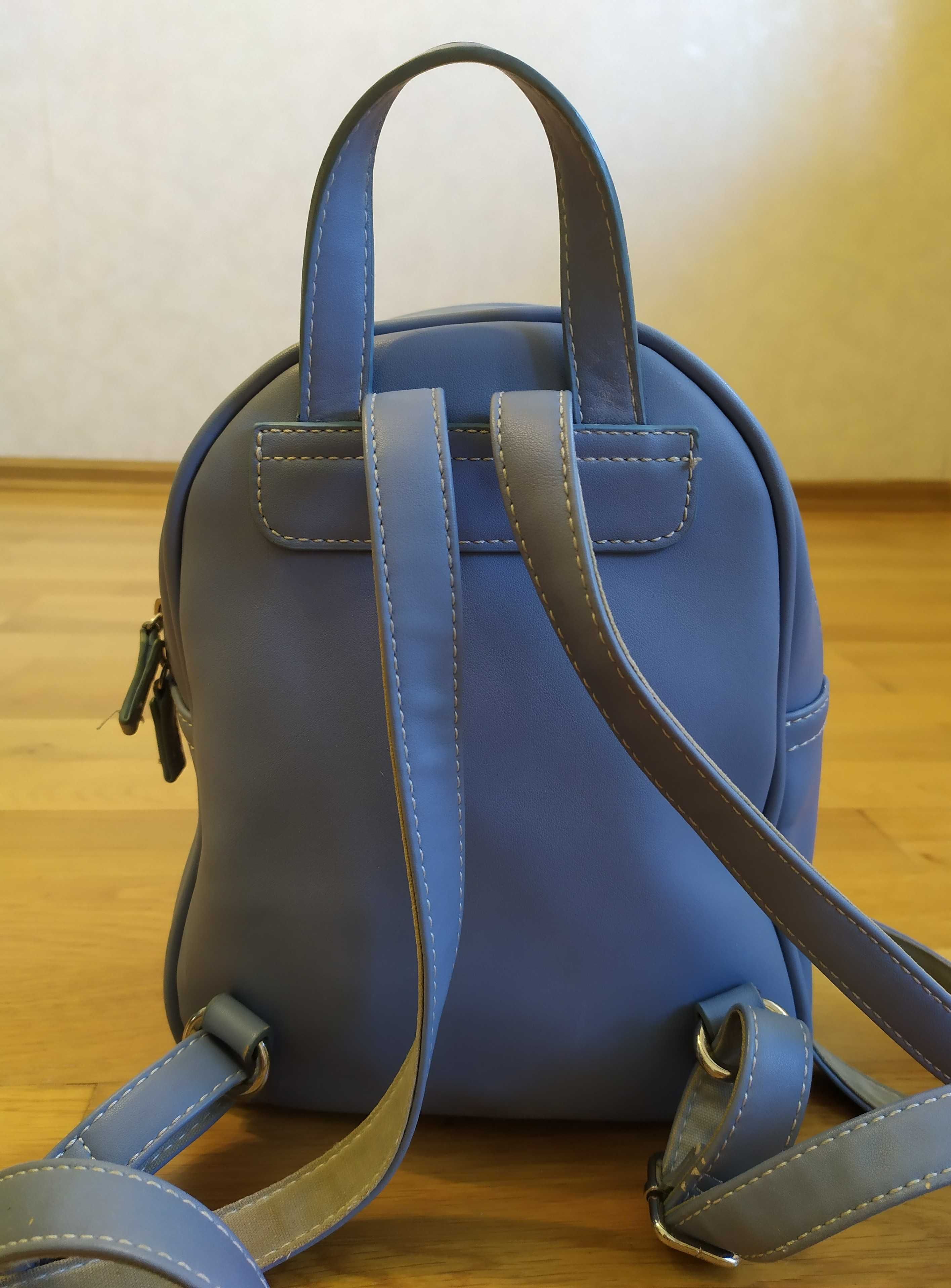 Маленький женский рюкзак David Jones голубого цвета