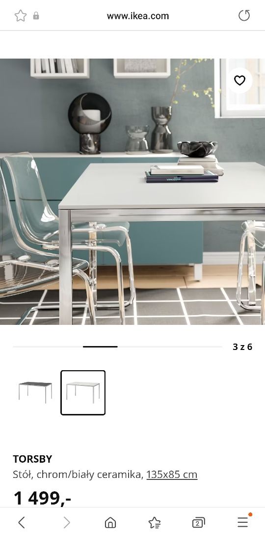 Szkło/chrom Ikea torsby stół + 4 krzesła możliwy transport