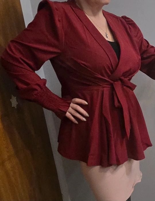 Bluzka bordowa wiązana L