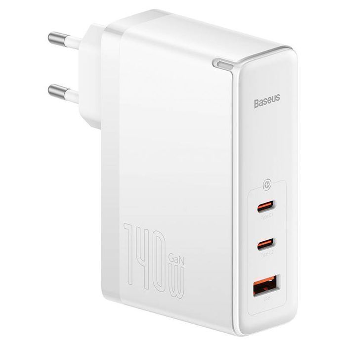 Ładowarka Sieciowa Baseus Gan5 Pro 2Xusb-C + Usb, 140W (Biała)