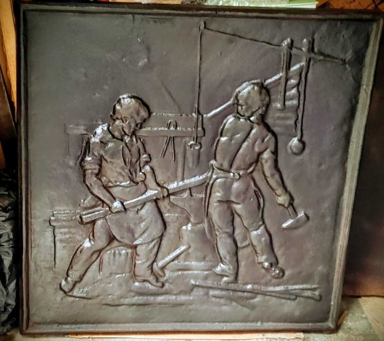 Płyta kominkowa, żeliwo. Kuźnia. XIX w.