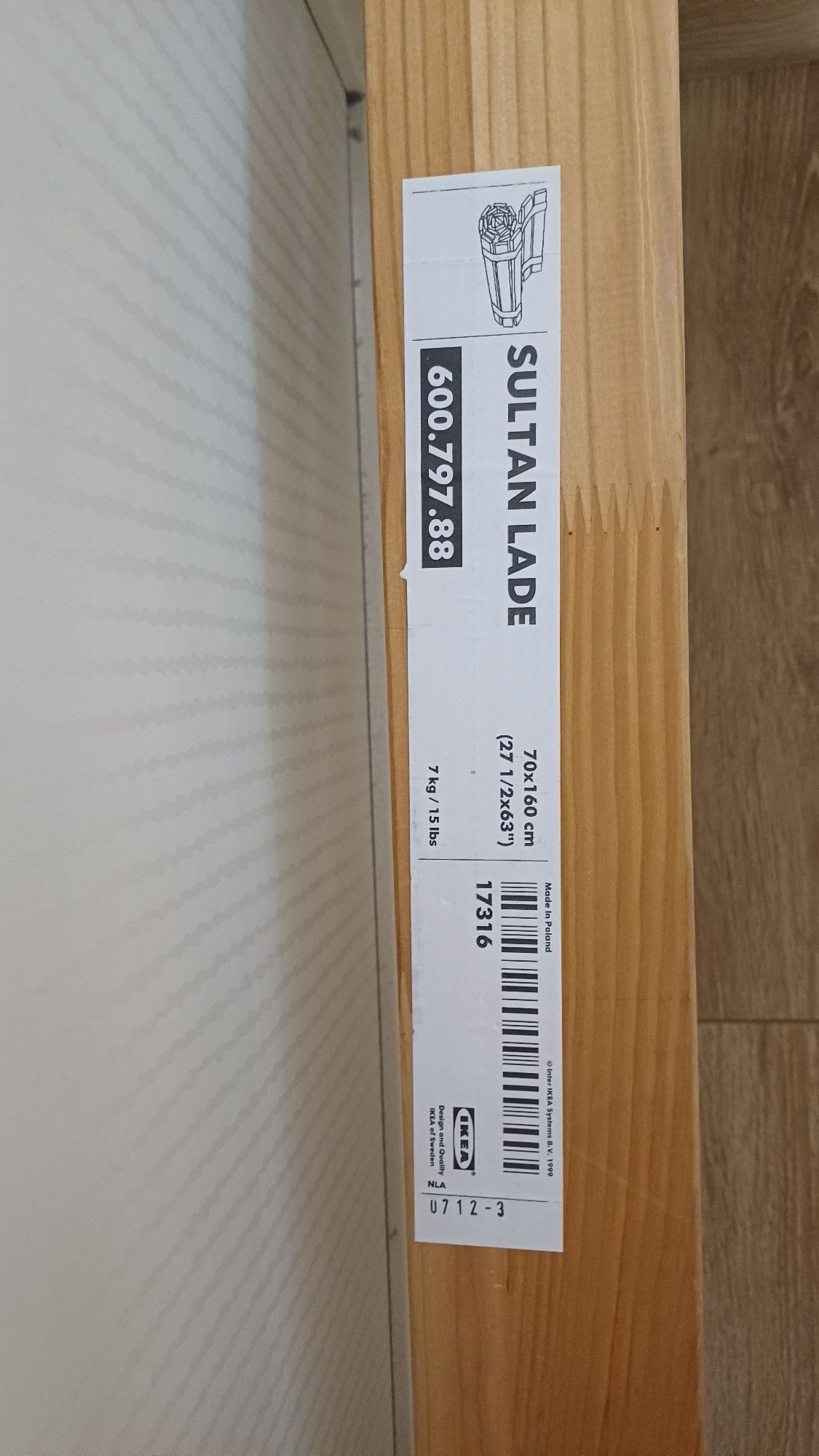 Łóżko 80x160 ikea, odbiór osobisty. Łóżko rozłożone.