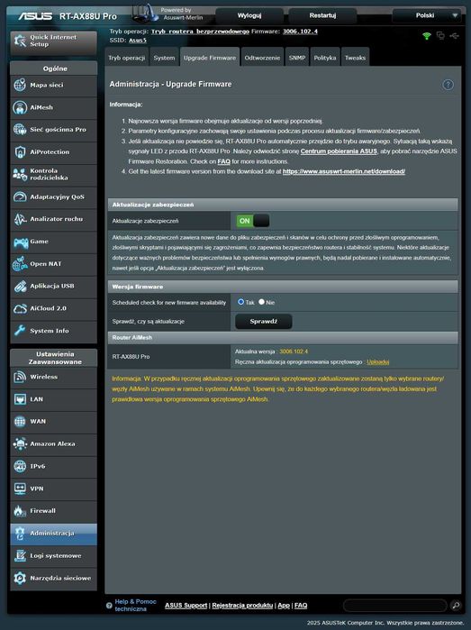 Asus RT-AX88U Pro, Firmware Merlin