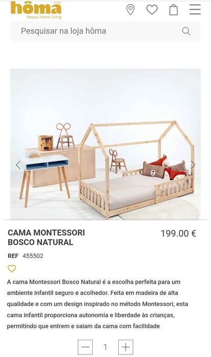 Cama Montessori madeira