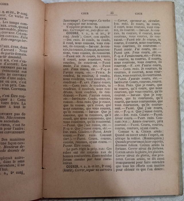 Livro antigo - Verbes Irreguliers Français - portes incluídos