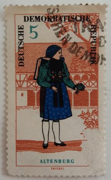 Znaczki pocztowe, NRD 1964-66, Stroje ludowe (6 sztuk)