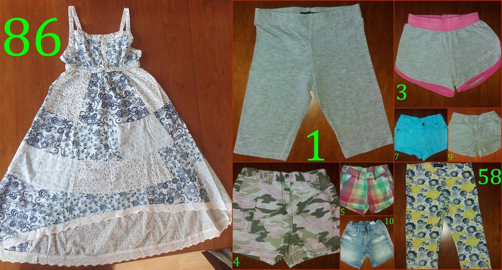 Spodenki, spodnie, legginsy, spódnica, sukienka roz.122 (310