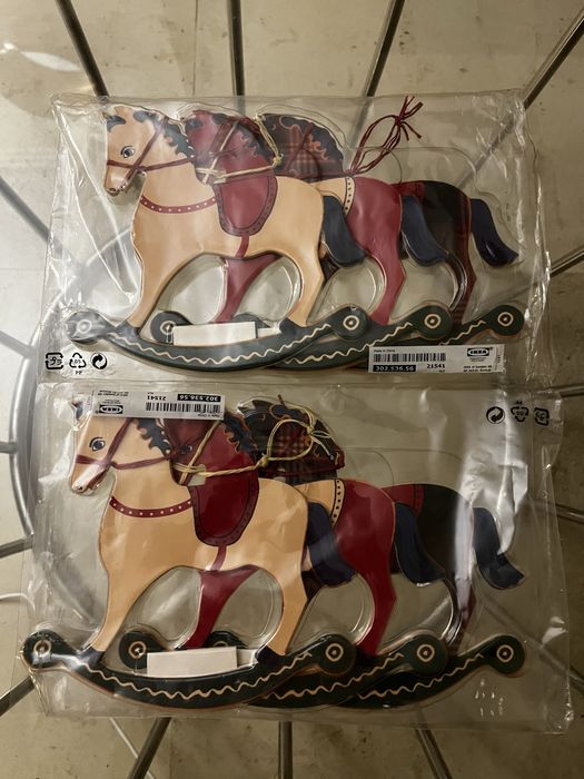 Conjunto 6 enfeites de Natal cavalos grandes