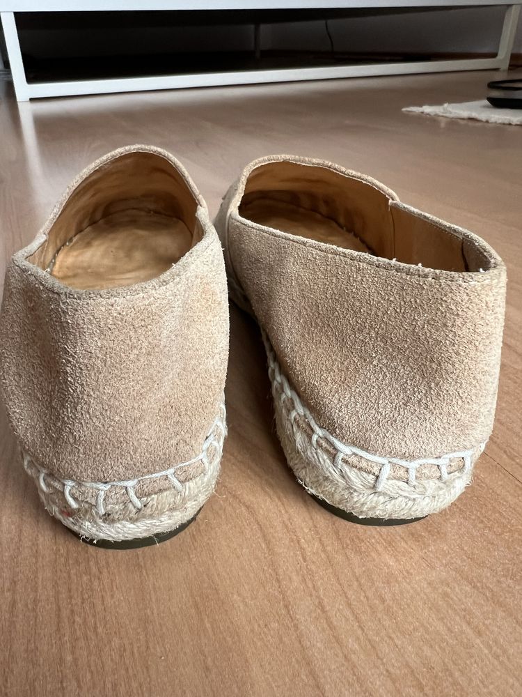 Espadryle zamszowe 38 r beżowe