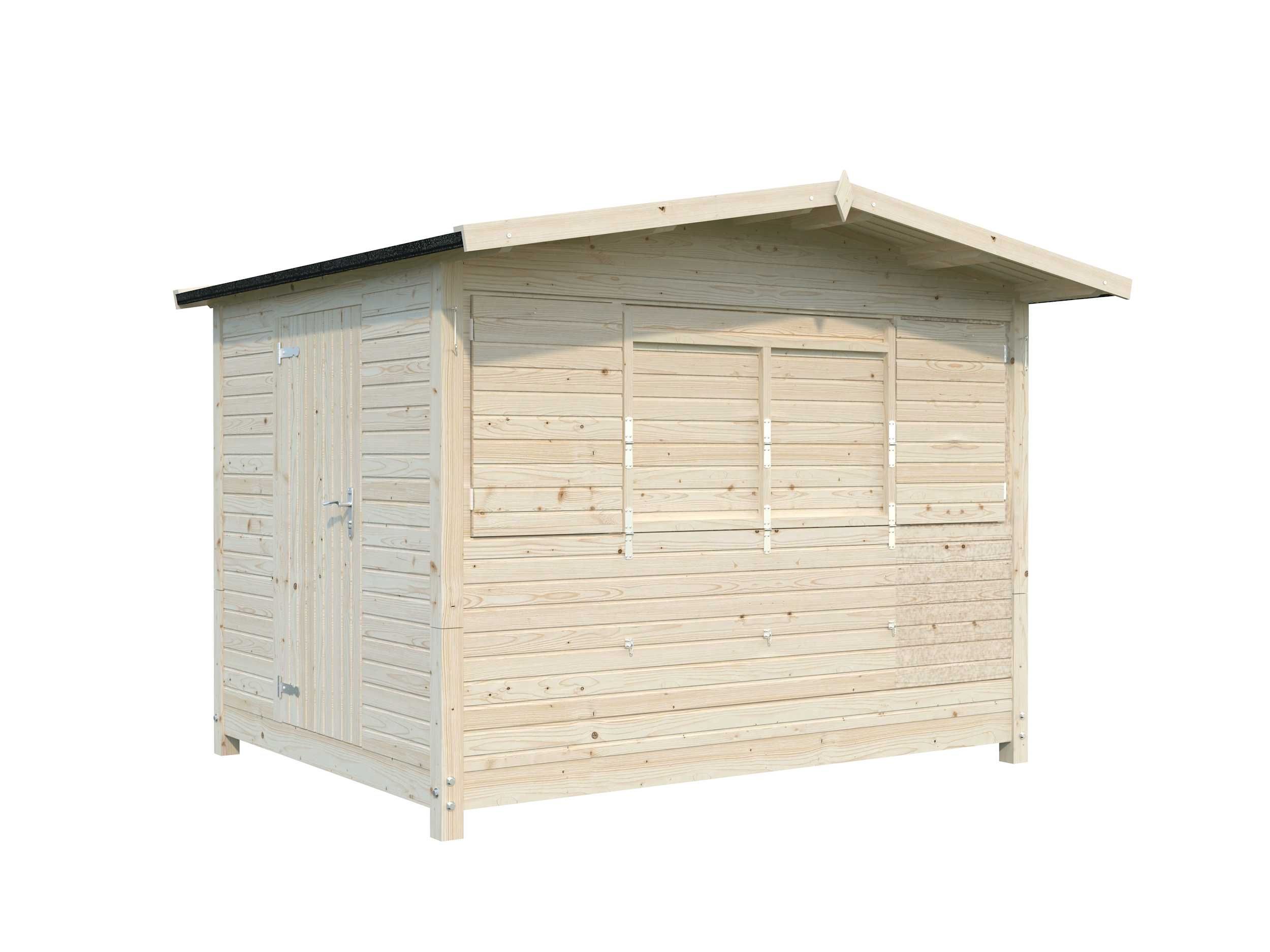 Drewniany rozkładany pawilon handlowy kiosk MARIAN62 2.98x2.28m 16mm