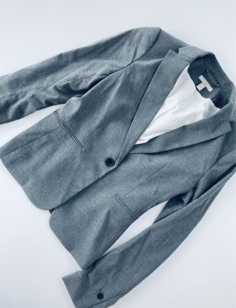 Marynarka żakiet H&M szary rozmiar 34/XS