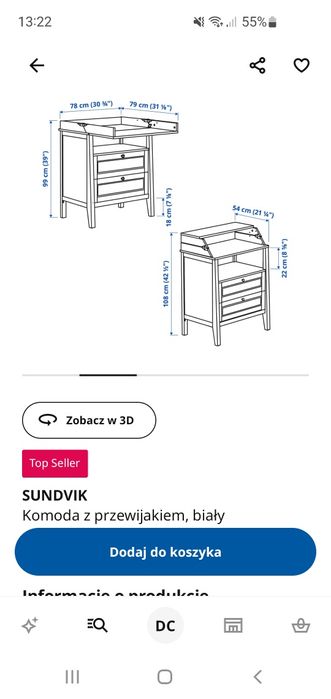 Komoda/przewijak Sundvik IKEA