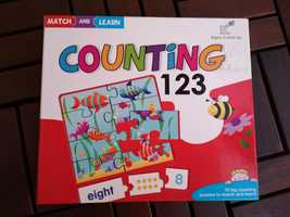 Counting 123 Puzzle Liczby, angielski, Match and Learn