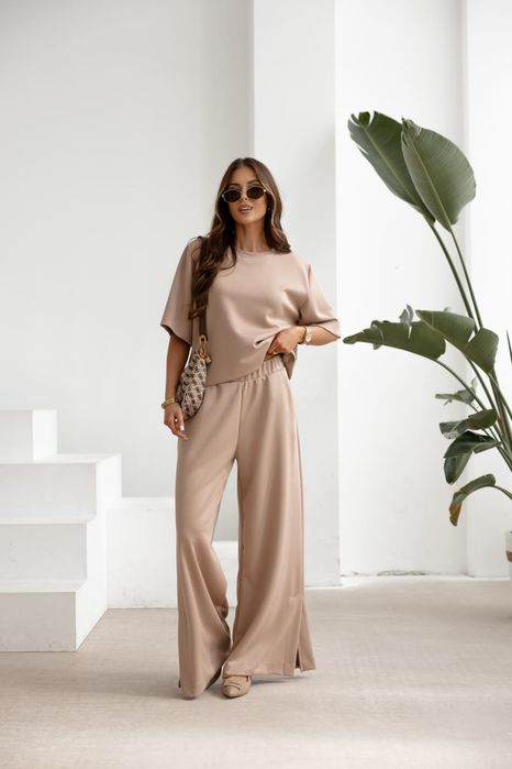 Komplet damski SENCE karmelowy rozmiar L Carmel