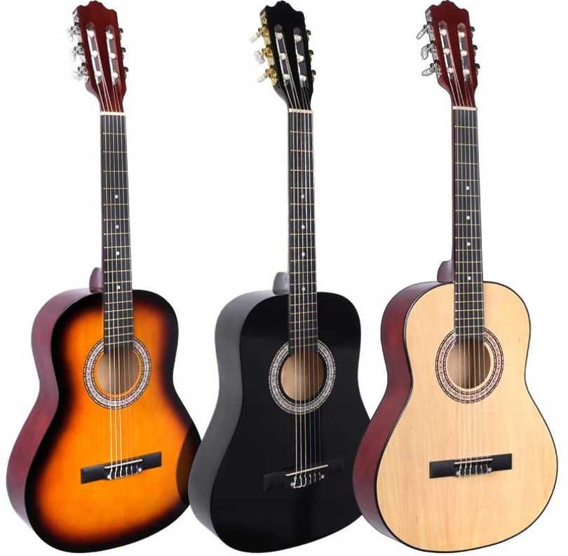 Gitara akustyczna klasyczna gratisy akcesoria dla początkujących NOWA