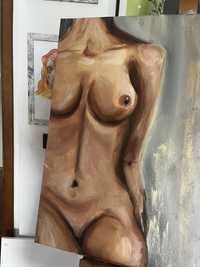 Kobieta obraz olejny akt 80x80