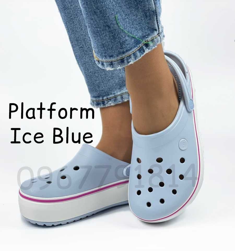 Crocs Crocband Platform кроксы крокбенд на платформе в 6 цветаx