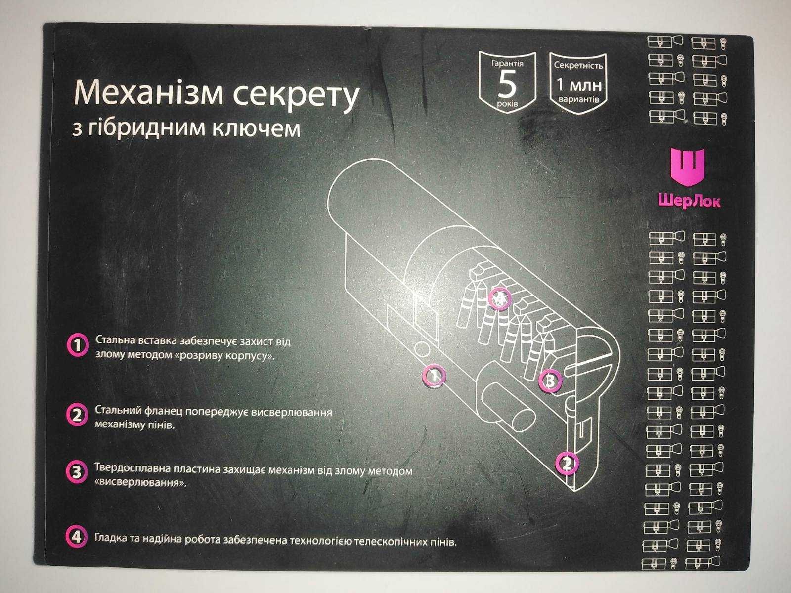 Дверные цилиндры ШерЛок.      Дверні циліндри ШерЛок