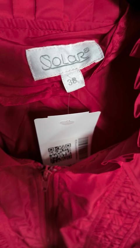Solar Kurtka Damska Solar Wygodna Przeciwdeszczowa Czerwona Rozmiar 38