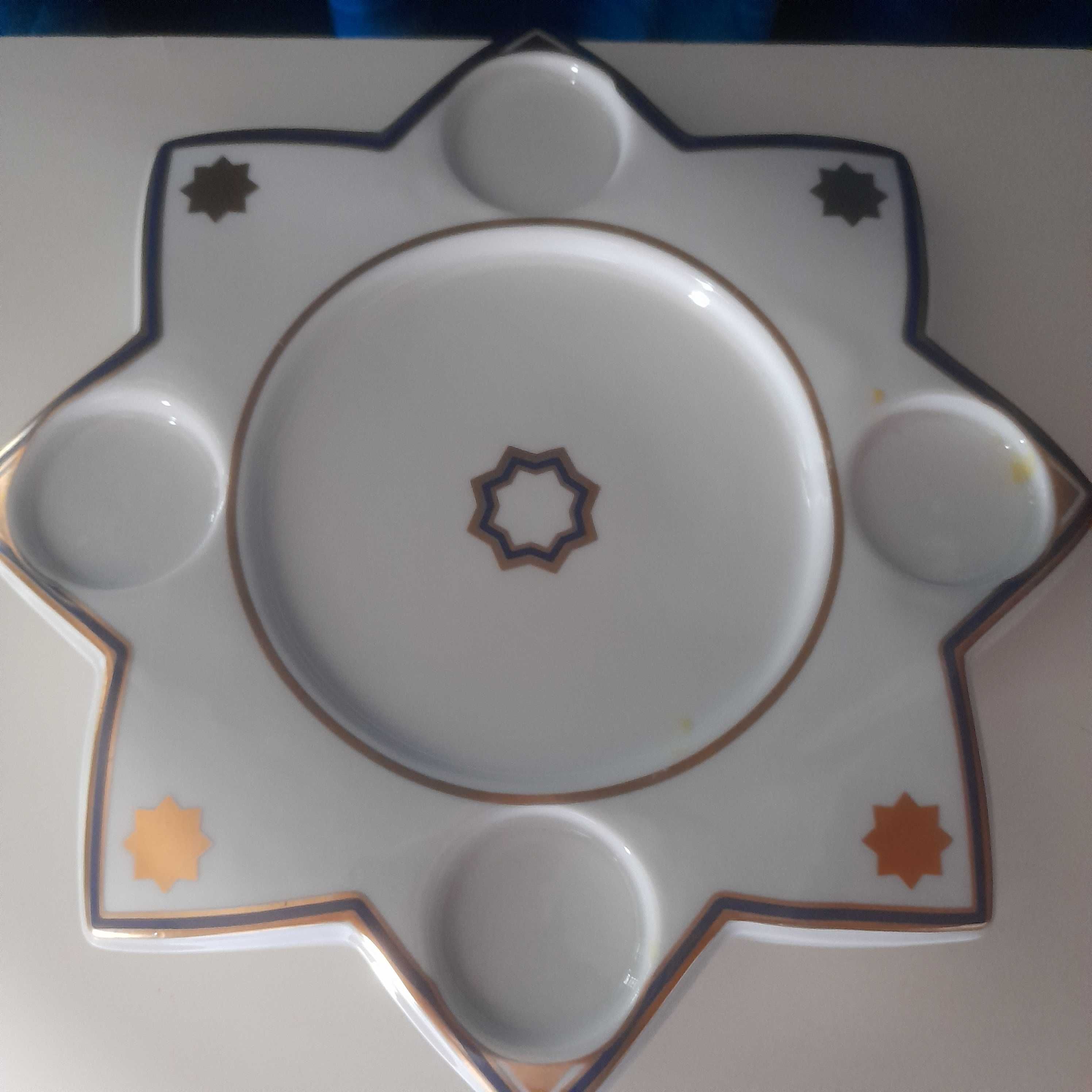 Komplet Furstenberg porcelanowe gwiazdy. Złocenia.