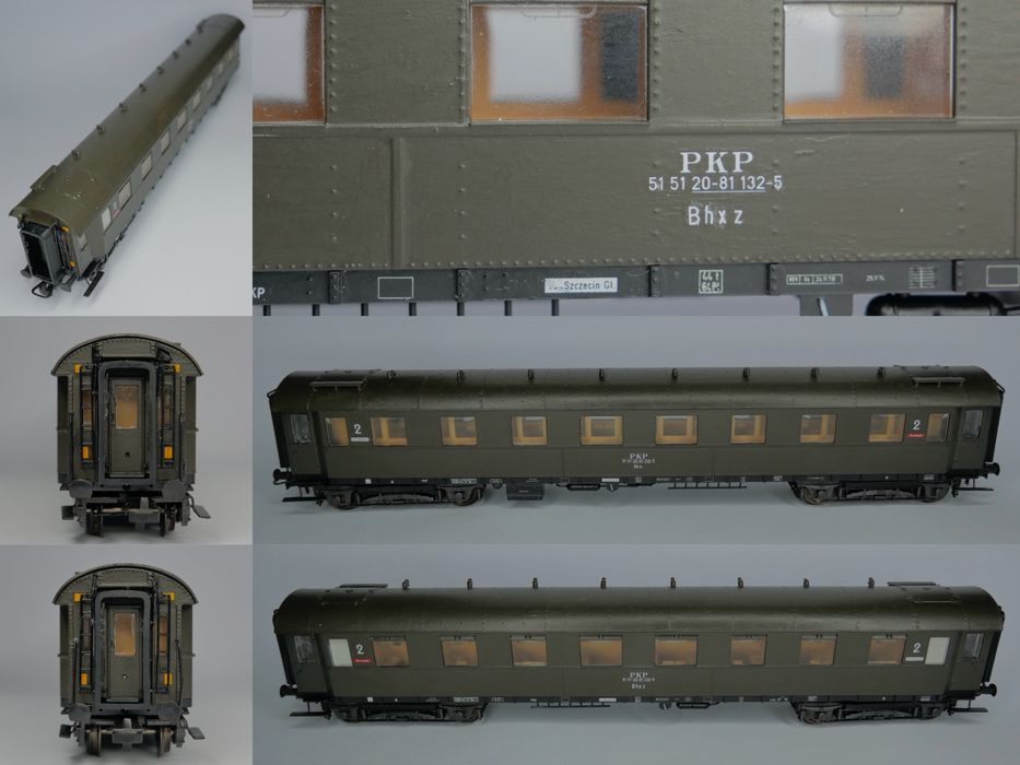 Zestaw lokomotywy parowej z wagonami skali H0