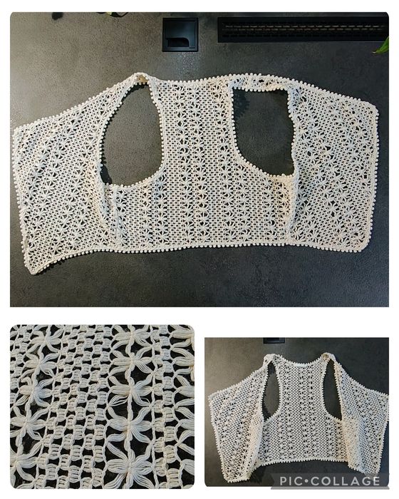 Жилетка ажурная кружевная М, накидка бохо,  кардиган