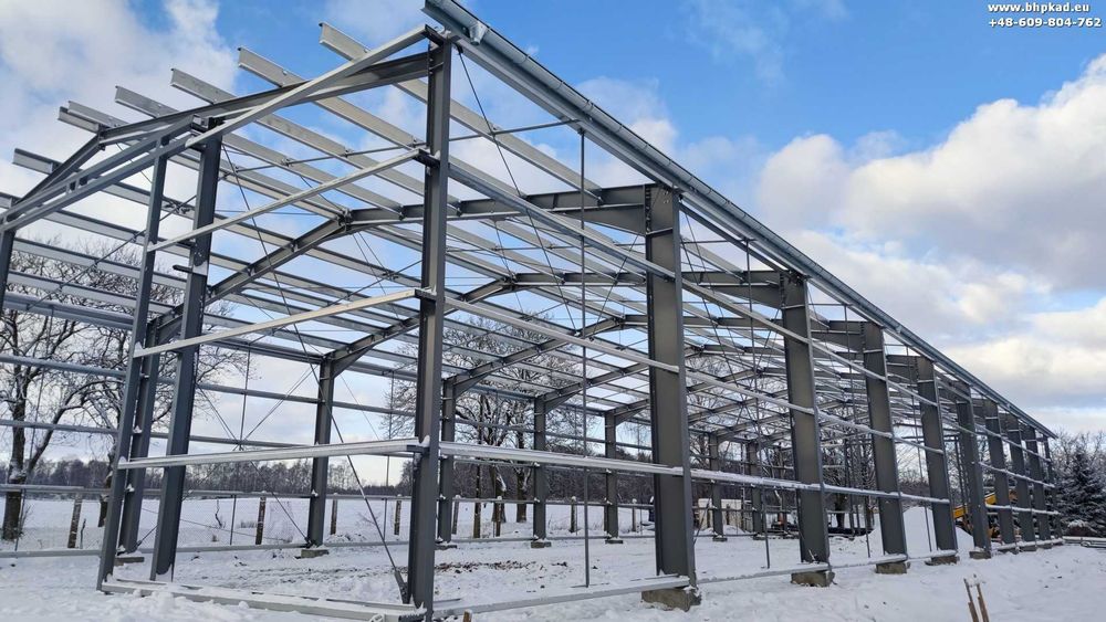 Hala. Wiata. Konstrukcja stalowa. 15x50x6m. Producent. Bartoszyce.