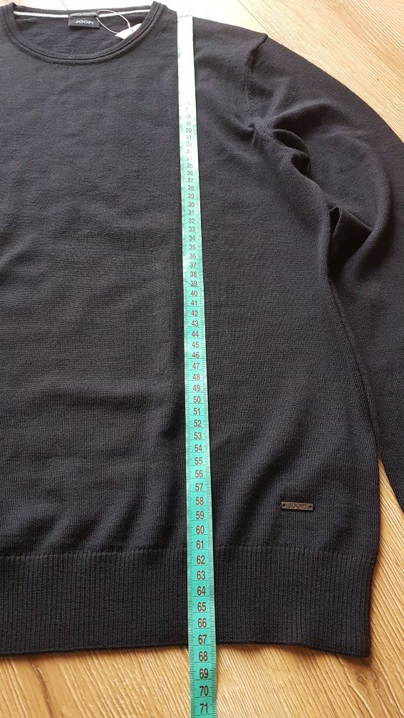 Joop! męski sweter merinos wełna M granatowy wool merino joop sweterek