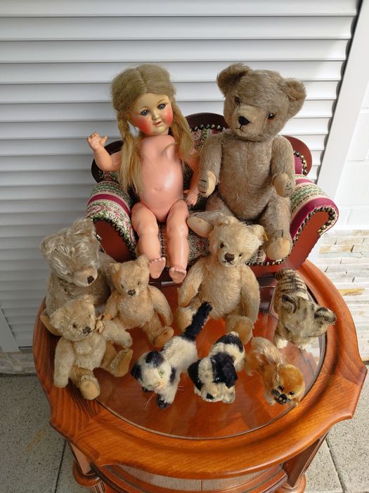 Steiff медведь , собака