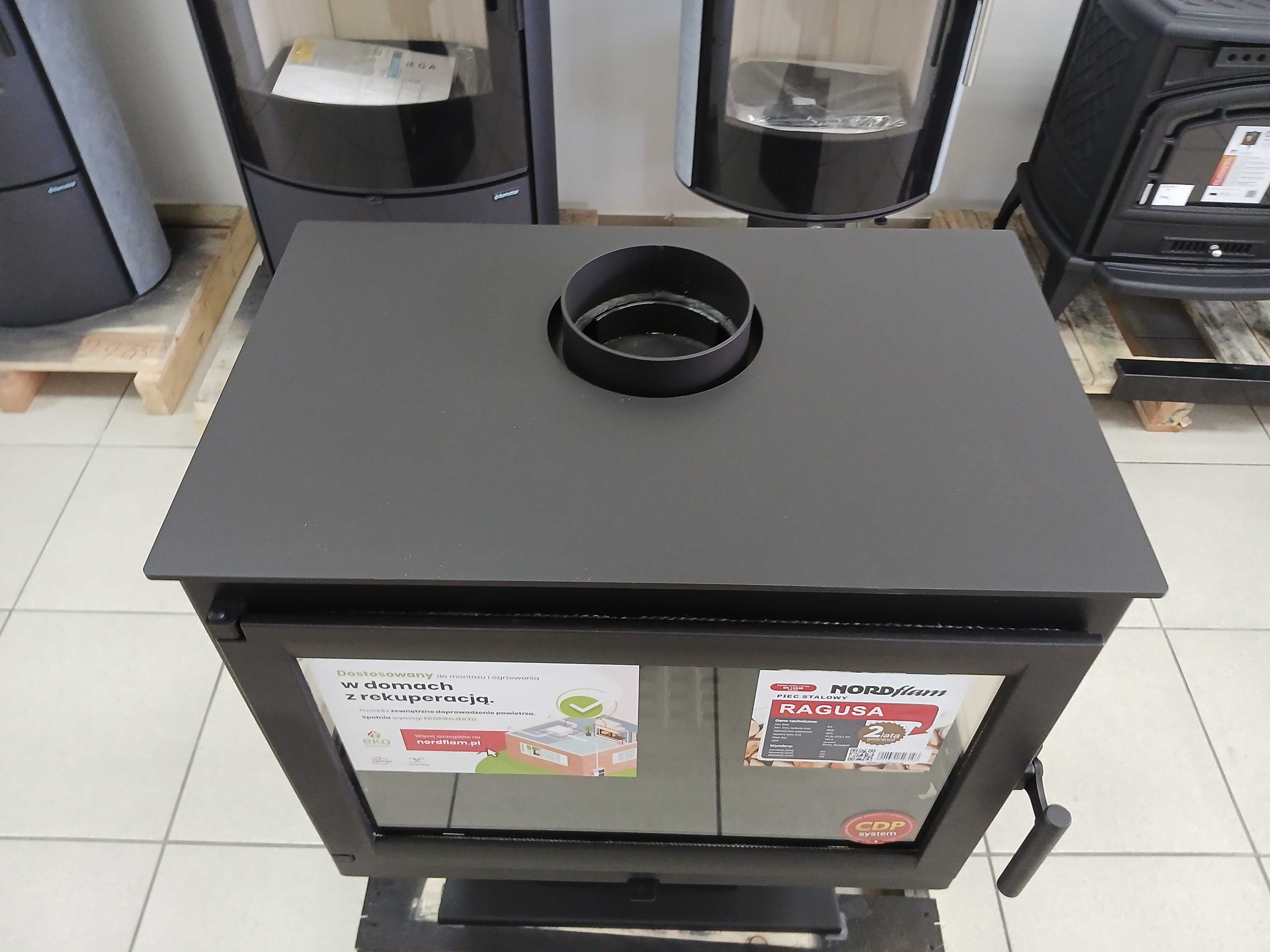 Piec kominkowy trzy szyby Nordflam Ragusa 9,5kW od ręki montaż