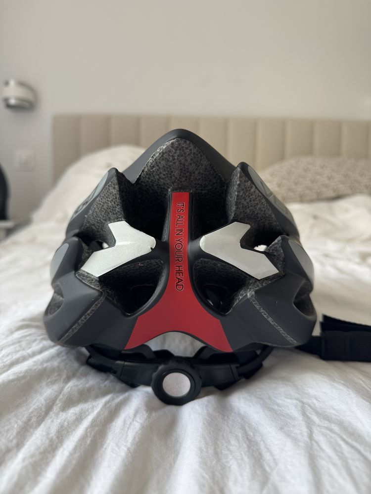 Kask Rowerowy KROSS Ventego L (58-61cm) CZARNY-SZARY +Daszek