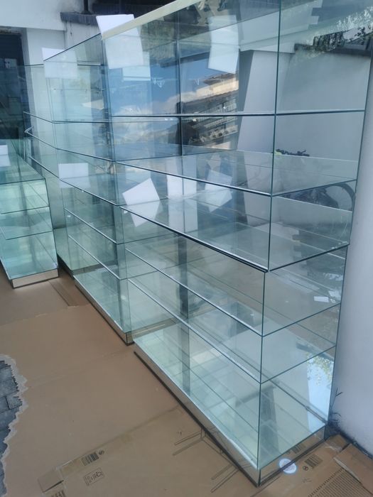 Regały szklane 10szt z lustrem