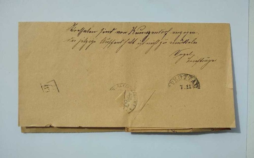 List z miejscowości Sprottau z roku 1876