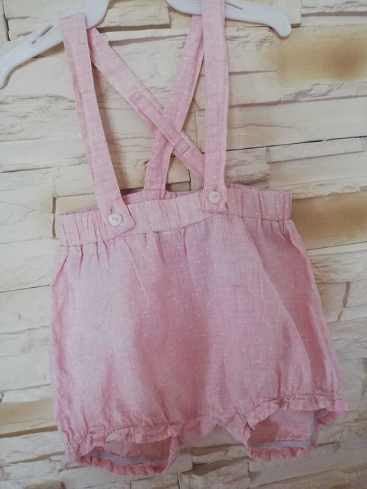 Bloomersy spodenki na szelkach, szorty dla dziewczynki/ h&m r 74