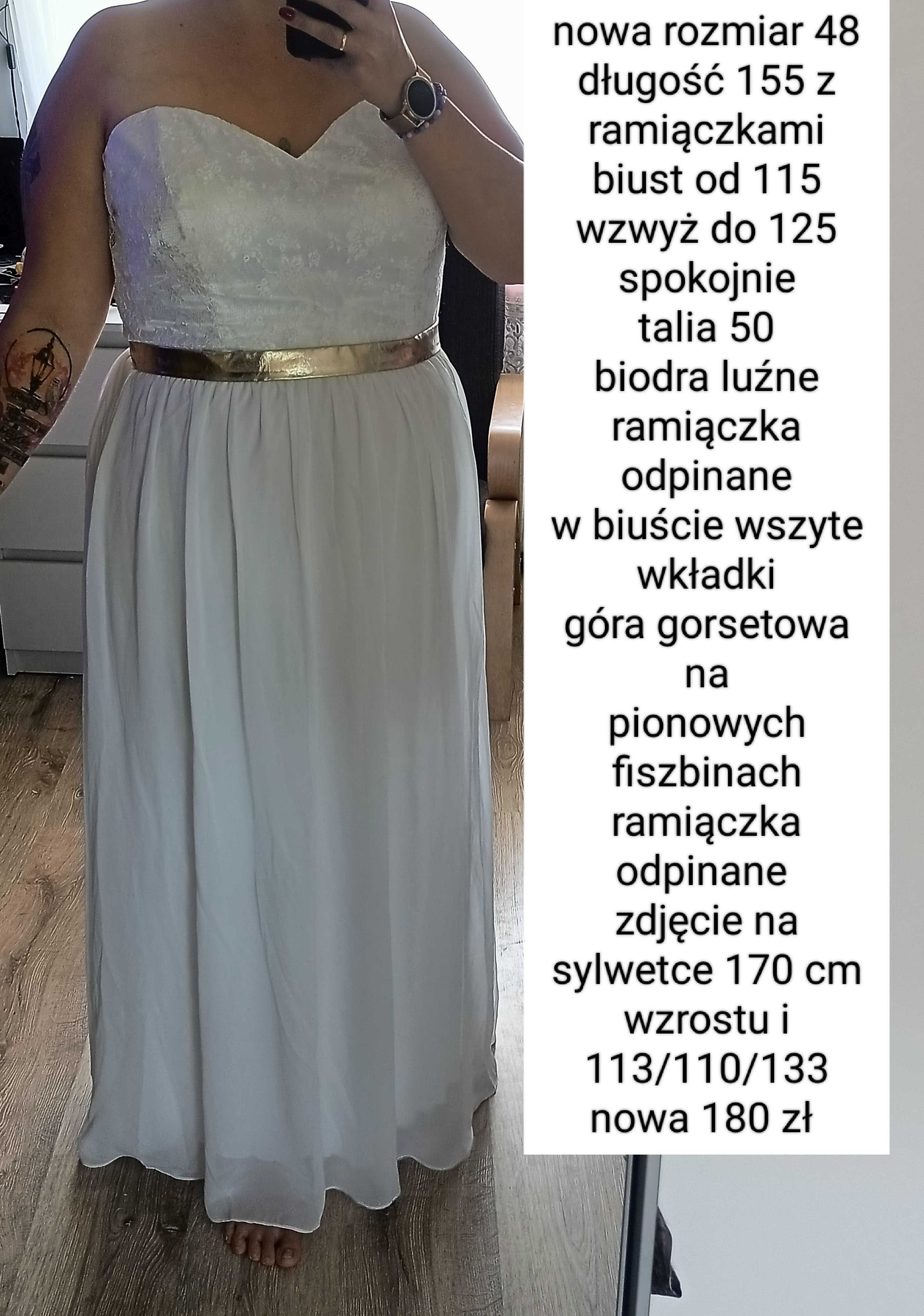 suknia ślubna rozmiar 48