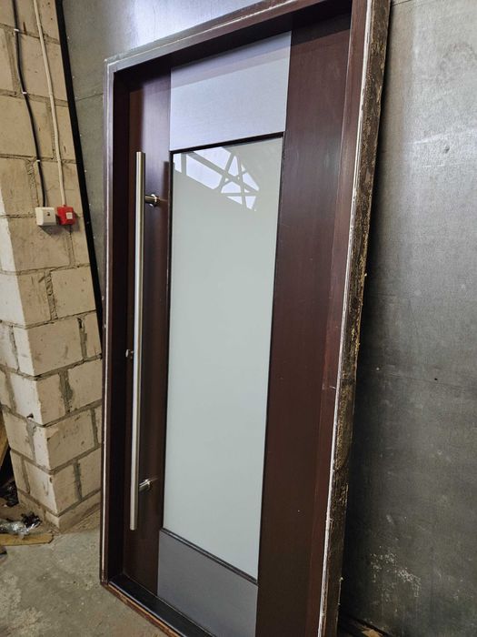 DRZWI Zewnętrzne Drewniane Sosnowe Wejściowe Pochwyt 100x207cm