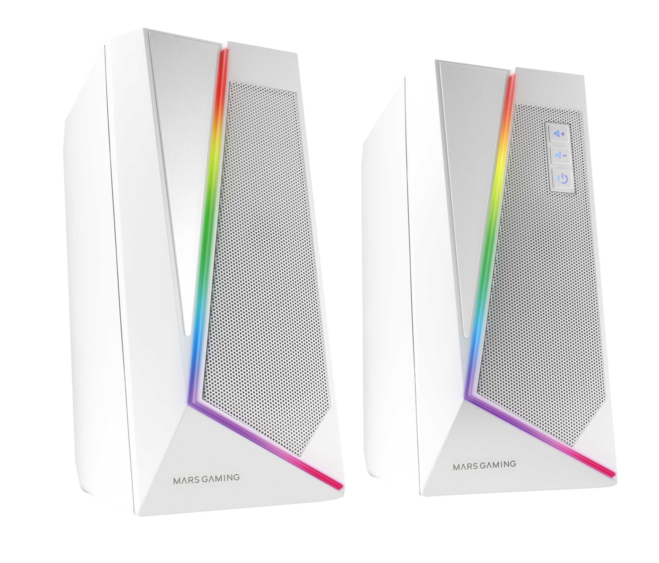 Mars Gaming MS7W głośniki komputerowe AUX USB 20W RGB zestaw 2szt