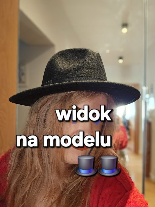 Fedora czarny black kapelusz hat New nowy